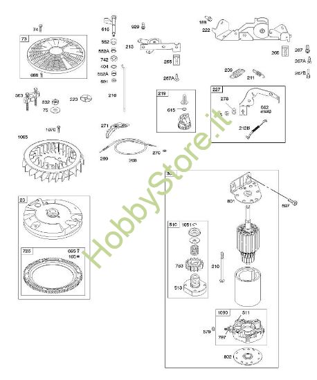 E - Comandi, dispositivo di avviamento elettrico, volano, molla regolatore B&S - 44 €¦ 441677-0141-B1 brand Stihl